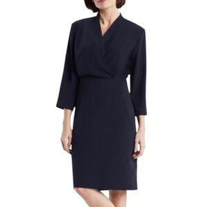 One Of Two MM Lafleur Navy Blue Wrap Dresses +1